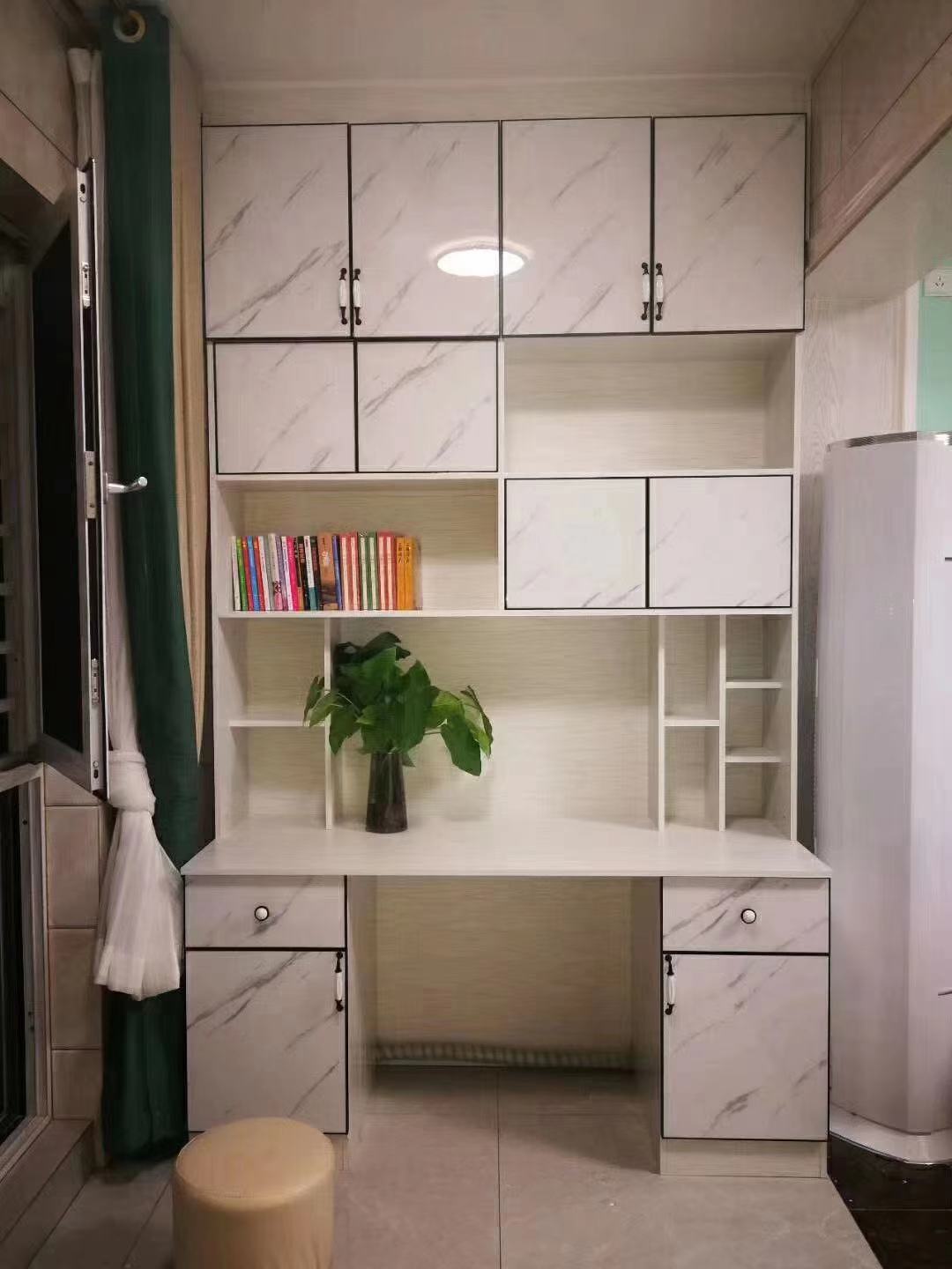 金彩洋整版家居定制高光免漆板隔断铝合金书柜健康环保