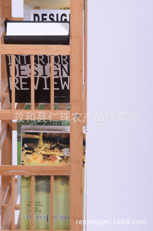 厂家直销供应 双层楠竹条式书架  杂志报刊架书柜 家具新奇特示例图17