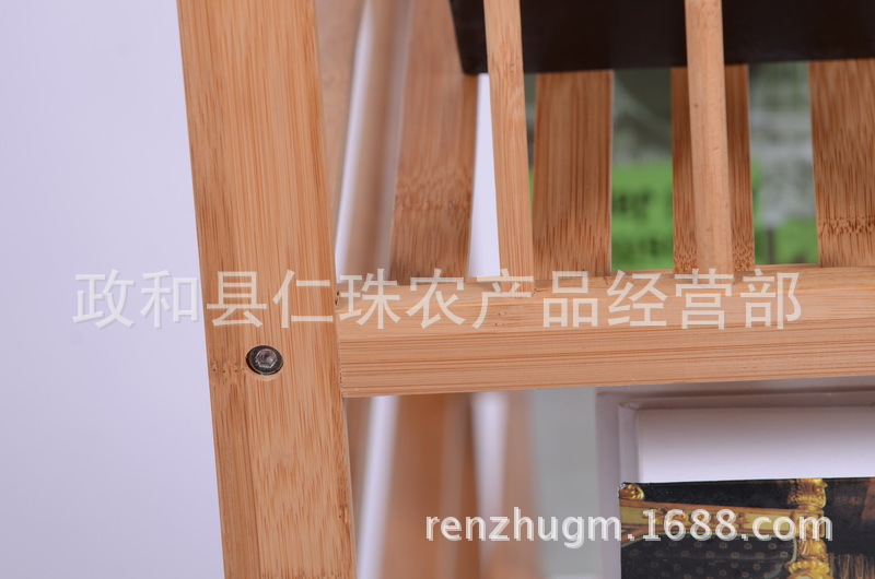 厂家直销供应 双层楠竹条式书架  杂志报刊架书柜 家具新奇特示例图18