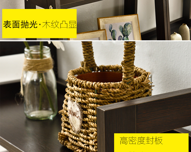雄踞多功能简约书架层架阳台梯形收纳花架木制客厅厨房卧室置物架示例图16