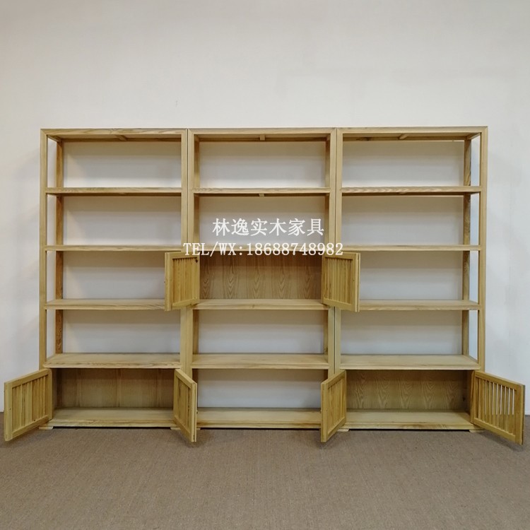 茶叶货架展示柜榆木茶壶架子白蜡木茶柜子免漆书架书柜收纳柜实木示例图5