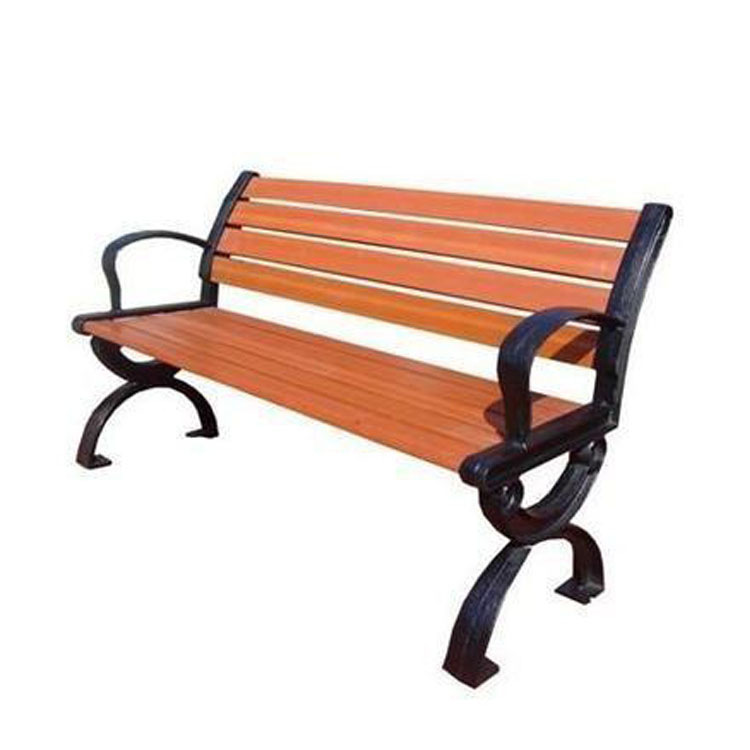 漯河 户外休闲园林椅铸铁长条排椅木座椅广场椅长条凳子公园椅示例图4