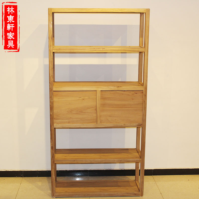 厂家批发老榆木书架现代中式家具仿古展示架实木博古架白茬古董架示例图6