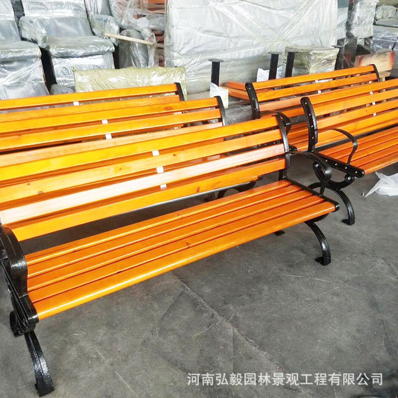 大量生产户外长条座椅 园林座椅 防腐木休闲椅 户外防腐木座椅示例图17