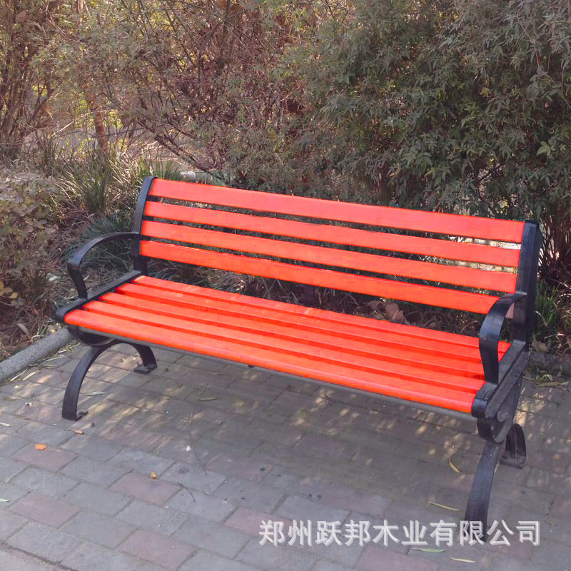 郑州户外公园椅长椅子休闲室外实木休息小区座椅防腐木靠背凳子示例图13