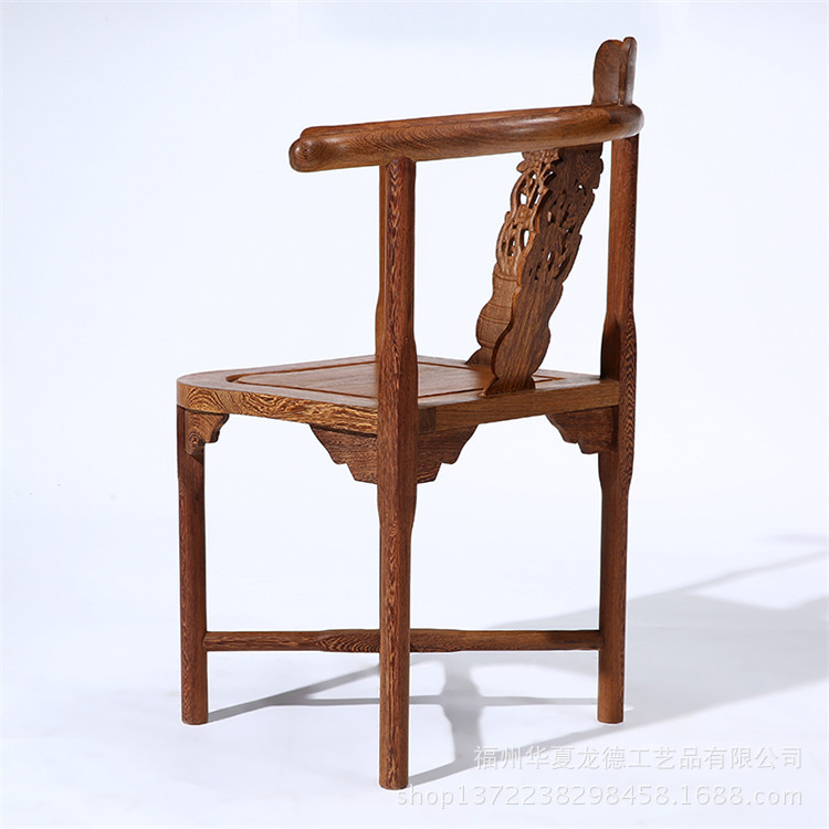 红木古典家具鸡翅木三角椅实木小靠背椅子原木围椅中式休闲椅批发示例图8
