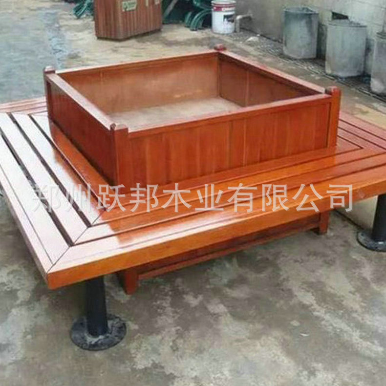 长期提供防腐木座椅 公园 防腐木公园排椅 广场防腐木座椅示例图4