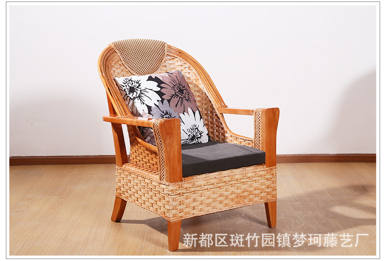 茶楼藤椅 休闲藤椅 藤编家具 藤椅五件套  户外家具休闲椅 阳台桌示例图21