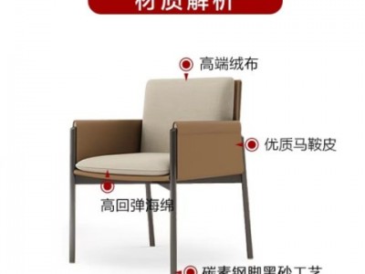 意式轻奢餐椅家用设计师北欧书房椅子极简餐桌洽谈茶桌化妆椅图2