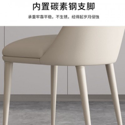 意式餐椅北欧轻奢餐厅小户型家用皮艺毛毛虫网红客厅靠背吃饭椅子