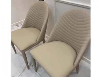 意式餐椅北欧轻奢餐厅小户型家用皮艺毛毛虫网红客厅靠背吃饭椅子图3
