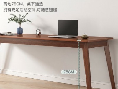 长条桌子实木腿靠窗靠墙桌窄桌工作台家用双人写字台电脑办公桌图3