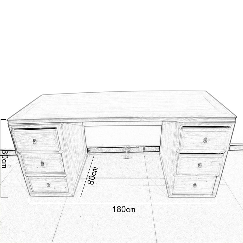 批发老榆木实木电脑办公桌写字台现代中式仿古家具免漆示例图8