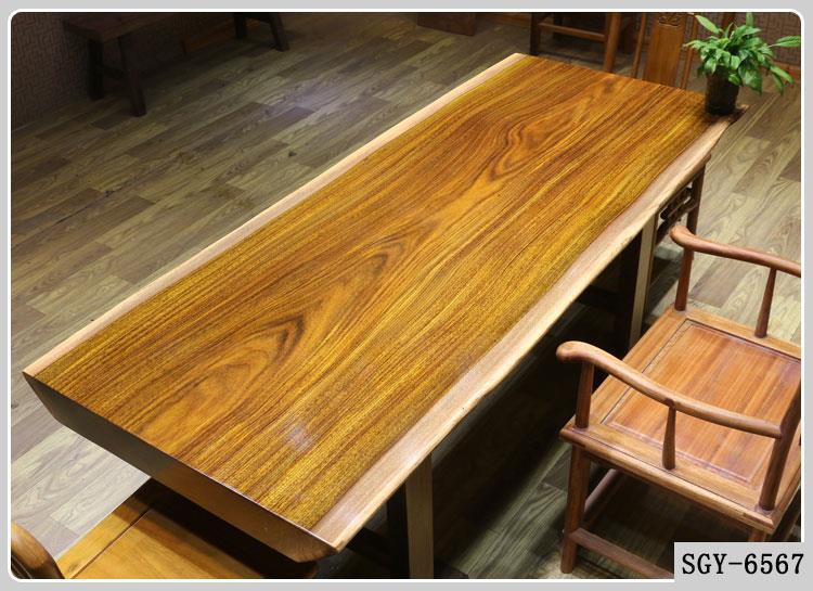 奥坎实木大板桌平板桌红木茶桌茶台画案办公桌会议桌根雕大班台示例图6