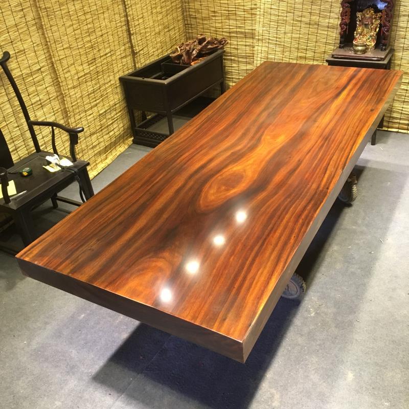 非洲奥坎实木大板桌原木根雕茶桌老板办公桌大班台餐桌会议桌包邮示例图7