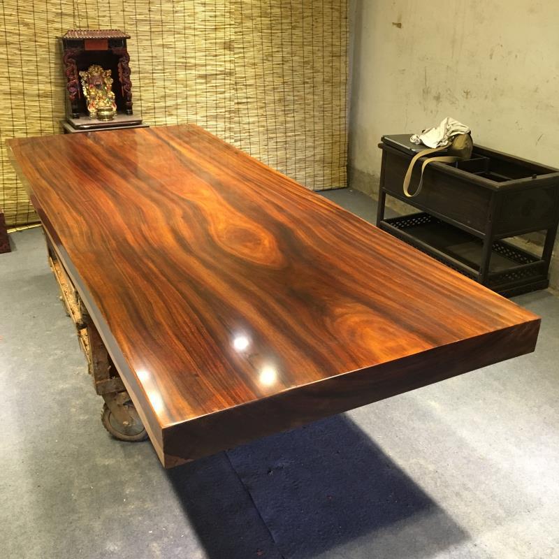 非洲奥坎实木大板桌原木根雕茶桌老板办公桌大班台餐桌会议桌包邮示例图13