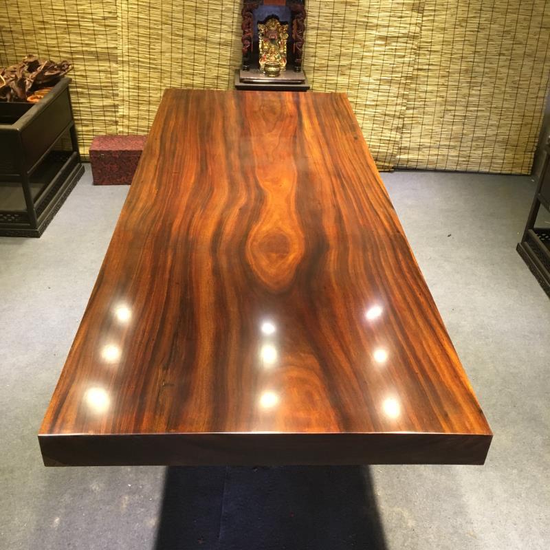 非洲奥坎实木大板桌原木根雕茶桌老板办公桌大班台餐桌会议桌包邮示例图6