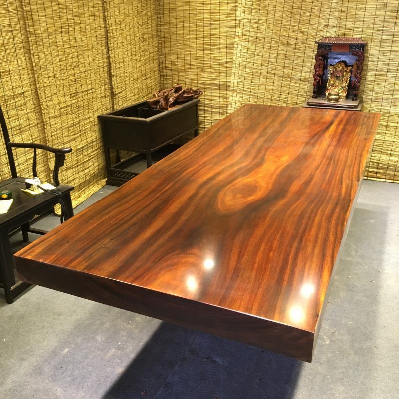 非洲奥坎实木大板桌原木根雕茶桌老板办公桌大班台餐桌会议桌包邮示例图12