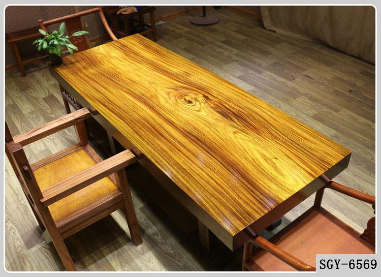 实木大板桌奥坎大班台非洲绿心檀实木茶桌老板办公桌 画案 餐桌示例图3