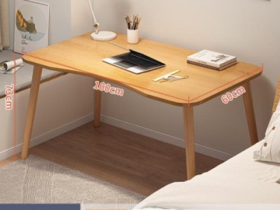 电脑桌台式家用简易办公小桌子卧室学生学习写字书桌椅组合实木腿