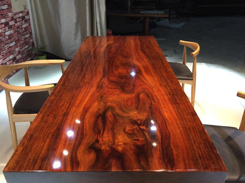 非洲奥坎实木大板桌 办公会议桌原木画案餐黄 根雕大班台绿心檀示例图6