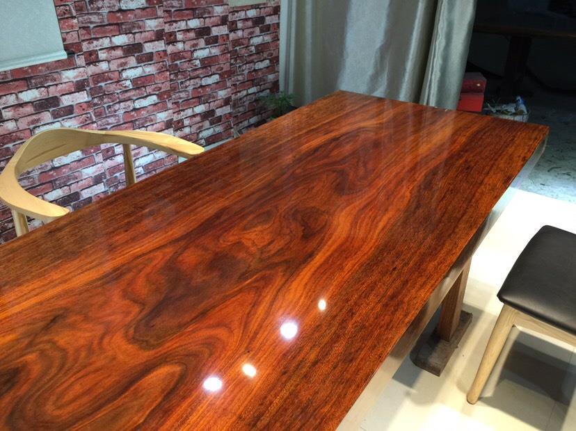 非洲奥坎实木大板桌 办公会议桌原木画案餐黄 根雕大班台绿心檀示例图9