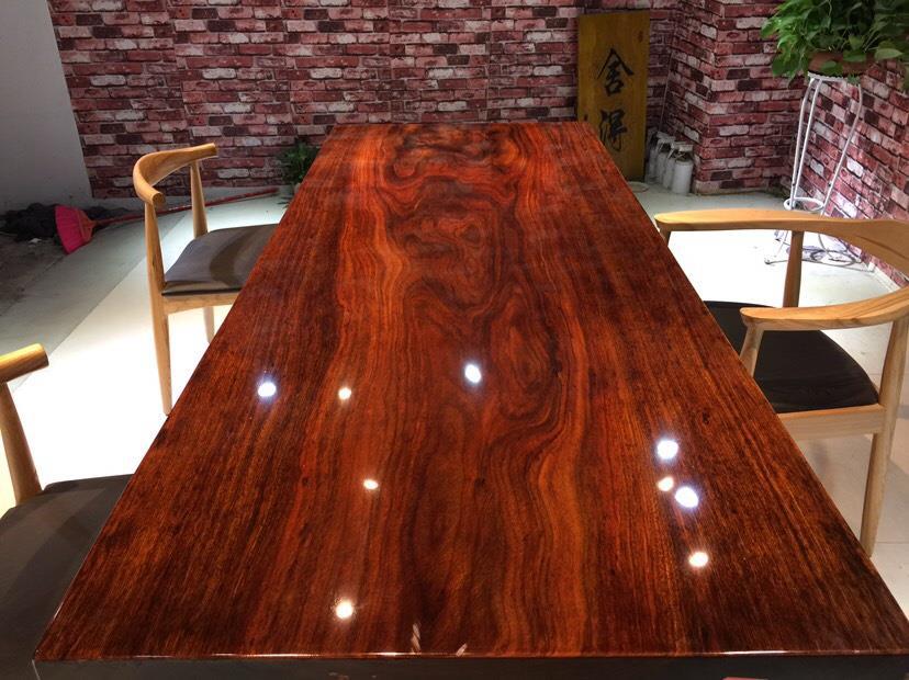 非洲奥坎实木大板桌 办公会议桌原木画案餐黄 根雕大班台绿心檀示例图11