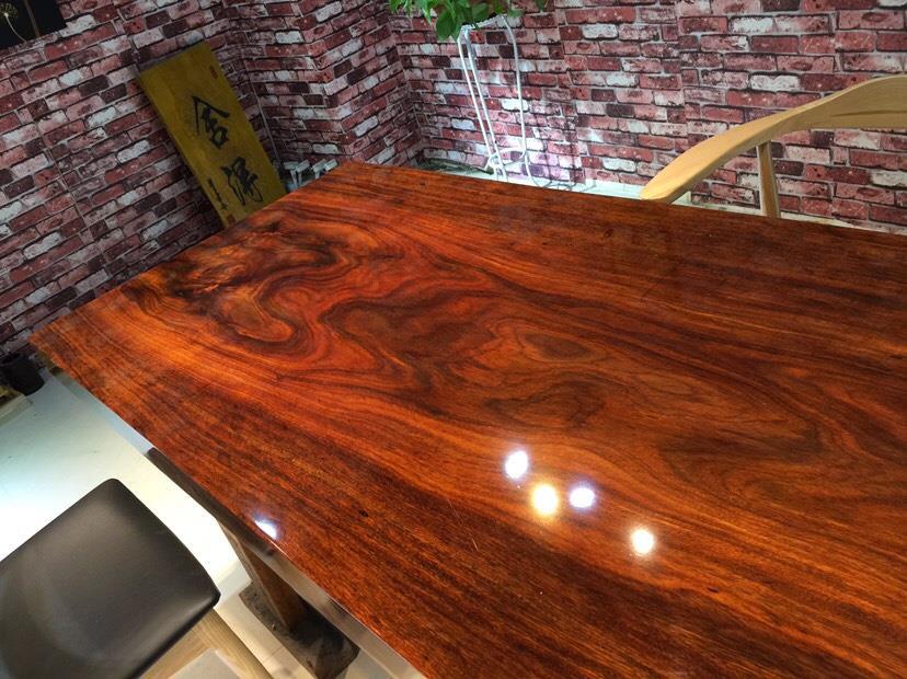 非洲奥坎实木大板桌 办公会议桌原木画案餐黄 根雕大班台绿心檀示例图10