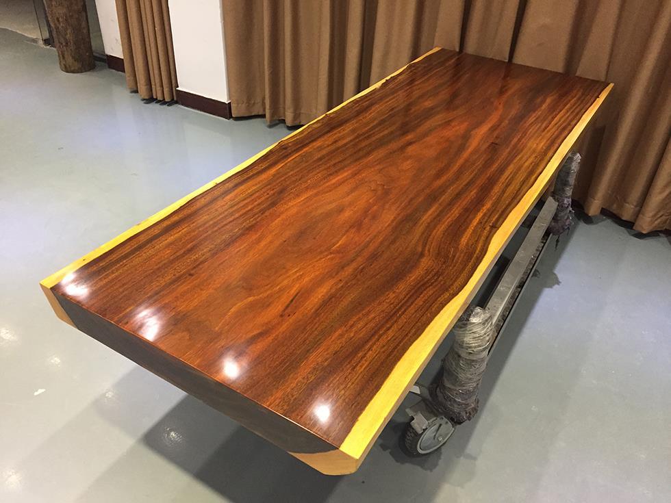 非洲绿心檀实木大板桌原木大班台办公老板会议桌实木餐桌奥坎茶桌示例图10