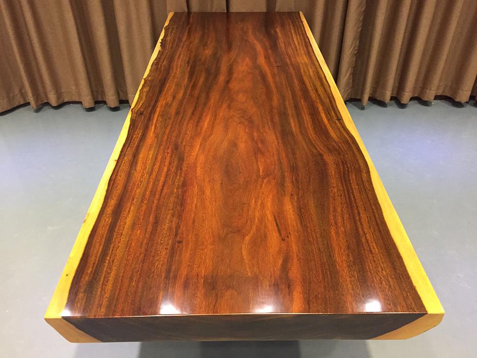 非洲绿心檀实木大板桌原木大班台办公老板会议桌实木餐桌奥坎茶桌示例图9