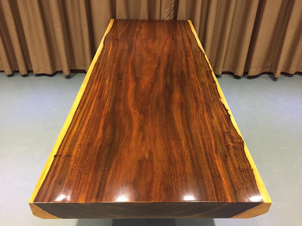 非洲绿心檀实木大板桌原木大班台办公老板会议桌实木餐桌奥坎茶桌示例图6