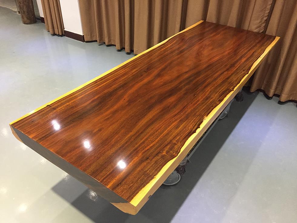 非洲绿心檀实木大板桌原木大班台办公老板会议桌实木餐桌奥坎茶桌示例图8