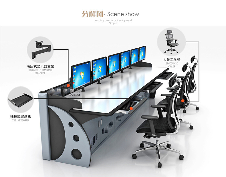 厂家直销信息指挥中心监控台操作台 控制台定制调度台指挥台示例图4