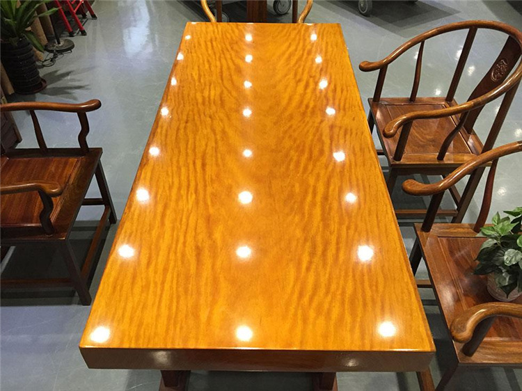 黄花梨大板 实木整体自然边大班台画案 原木树桩办公桌茶桌大板桌示例图8