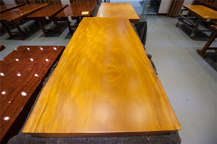 实木原木大板非洲黄花梨大板茶餐书老板办公会议桌170-77*73-10示例图5