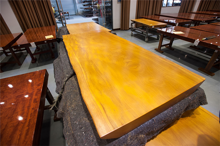 实木原木大板非洲黄花梨大板茶餐书老板办公会议桌170-77*73-10示例图7