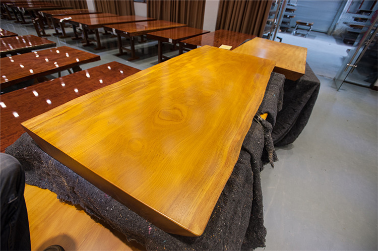 实木原木大板非洲黄花梨大板茶餐书老板办公会议桌170-77*73-10示例图6