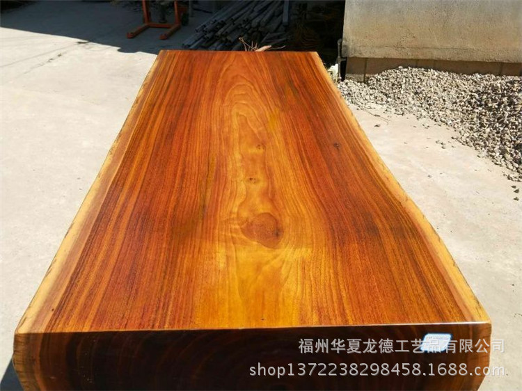 奥坎实木大板平桌原木天然整体桌子连体茶桌茶台商务办公桌可定制示例图16