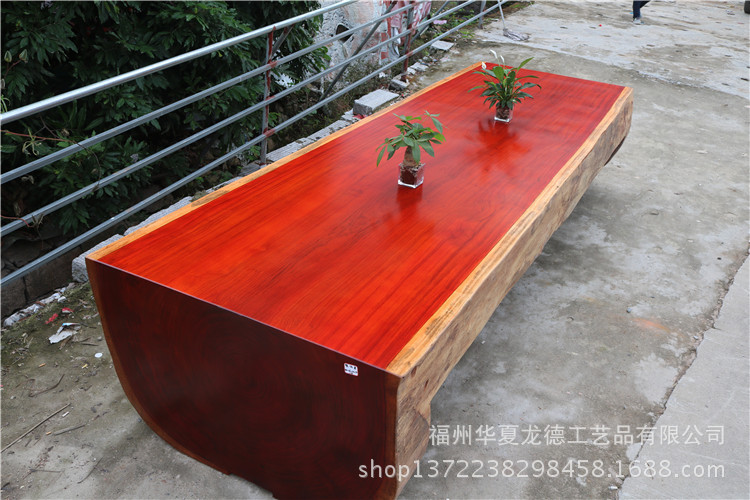 红花梨实木大板桌整体桌会议桌原木大平桌泡茶台大唐接待桌可定制示例图14