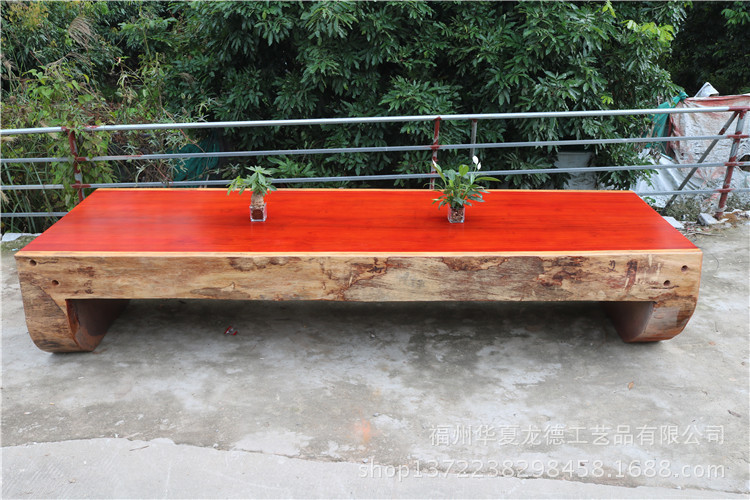 红花梨实木大板桌整体桌会议桌原木大平桌泡茶台大唐接待桌可定制示例图11