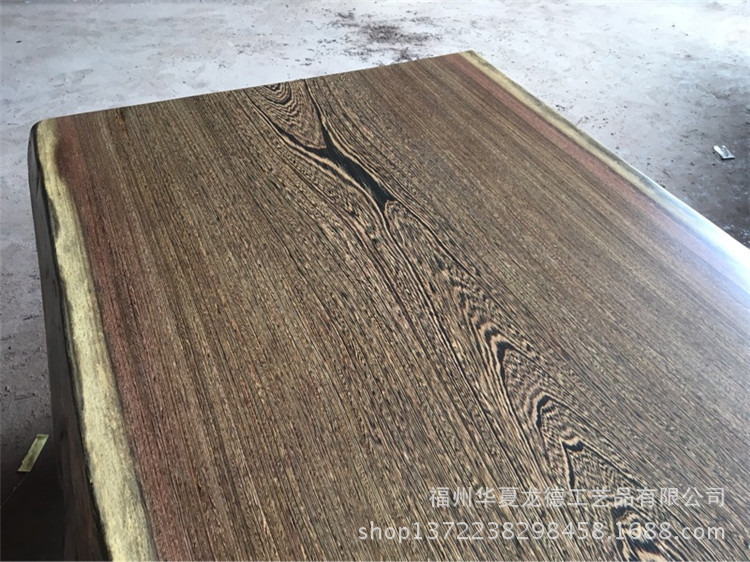 华夏龙德轩鸡翅木实木大板平桌会议桌天然脚整体办公桌可定制尺寸示例图14