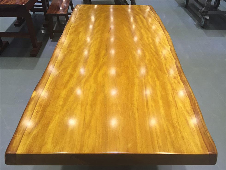 非洲黄花梨大板 实木画案办公桌餐桌茶桌 原木整体自然边大班台示例图5