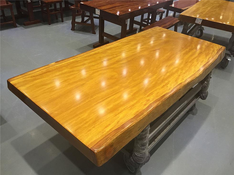 非洲黄花梨大板 实木画案办公桌餐桌茶桌 原木整体自然边大班台示例图3