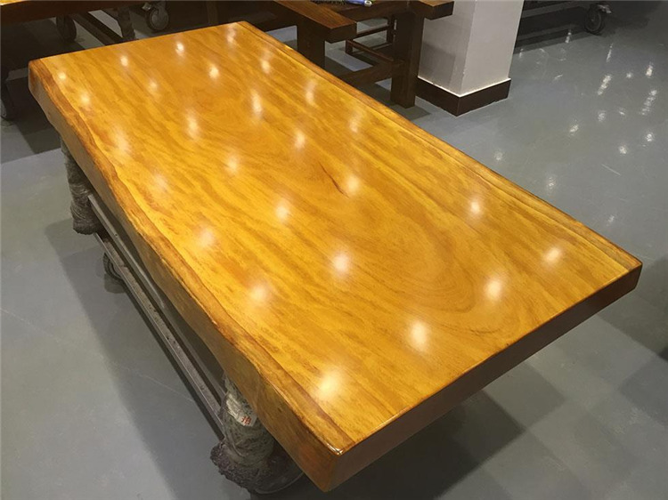 非洲黄花梨大板 实木画案办公桌餐桌茶桌 原木整体自然边大班台示例图10