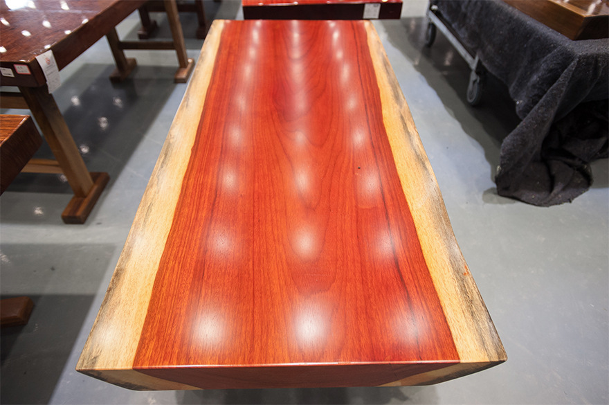 红花梨实木原木根雕大板桌餐桌小书桌画案办公桌红木独板现货示例图5