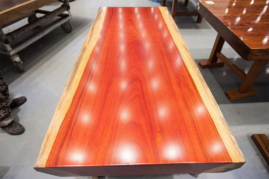 红花梨实木原木根雕大板桌餐桌小书桌画案办公桌红木独板现货示例图9