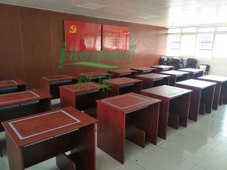 科桌K088部队翻转电脑桌 单人隐藏式显示器会议桌 多媒体教室培训桌示例图5