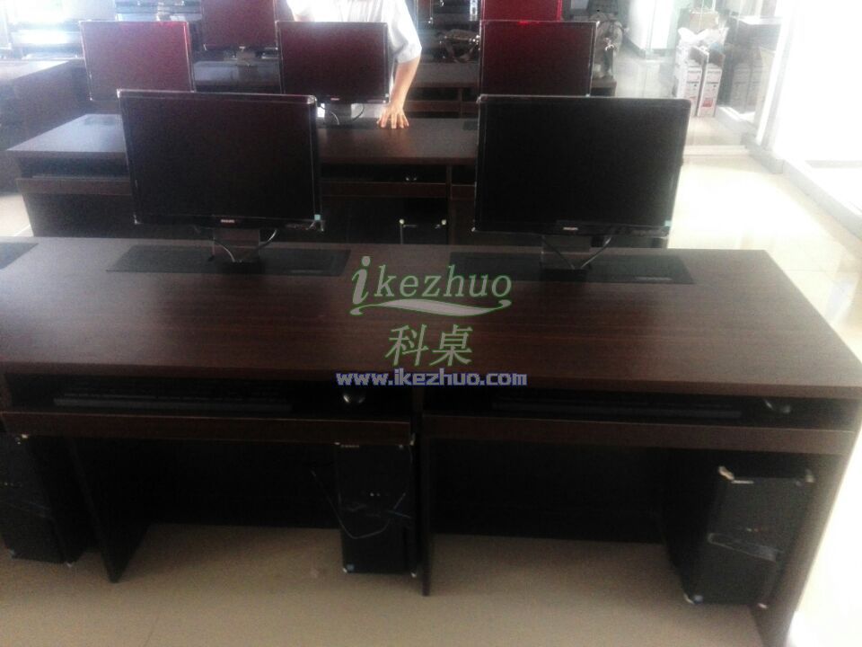 科桌液晶屏升降电脑桌 显示器升降会议桌 银行部队培训桌电动升降示例图14