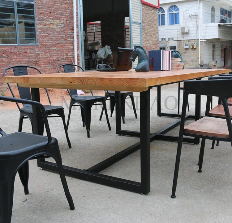 组合办公桌实木公司职员长条会议桌椅 仙源美式复古办公家具品牌示例图6