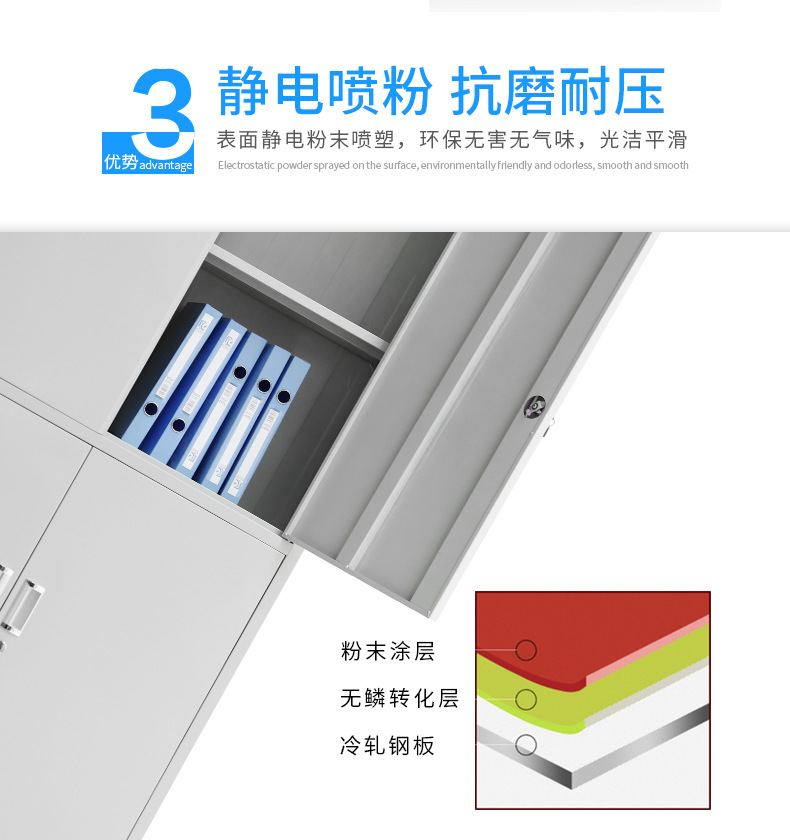 资料柜储物柜子加厚钢制文件柜通双节文件柜玻璃铁皮柜凭证柜示例图9
